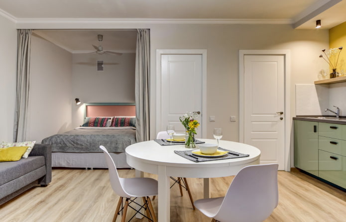 light-colored doors combined with a light floor