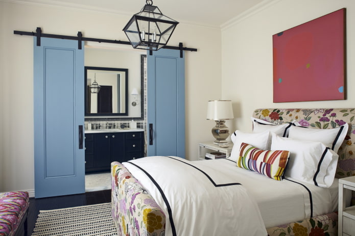 light green doors in the interior