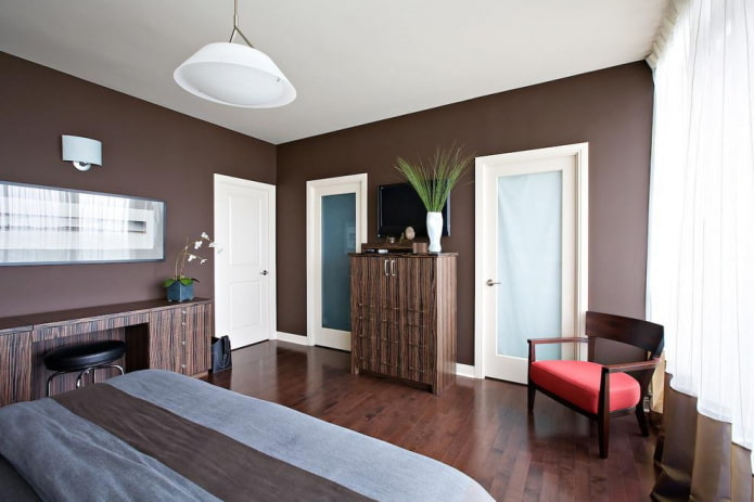 light-colored doors in combination with dark walls