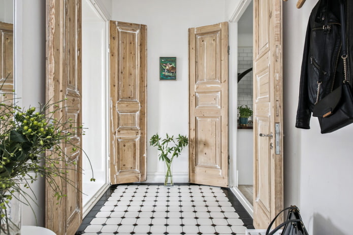 aged brown doors