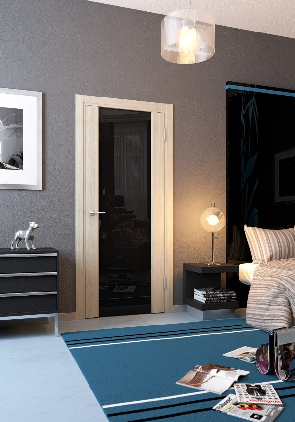 light-colored doors with inserts in the interior