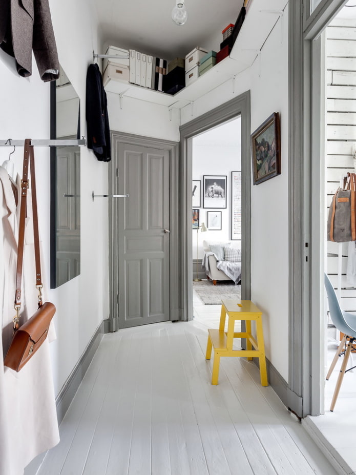 gray door in the hallway
