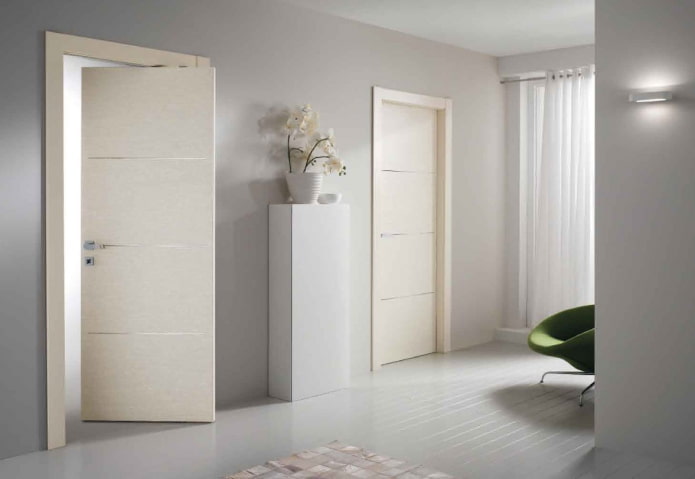 light-colored doors in the style of minimalism