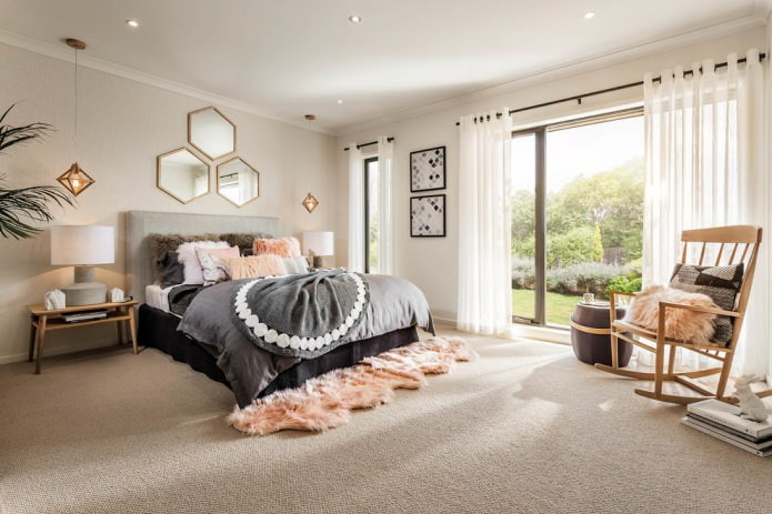 beige carpet in the bedroom
