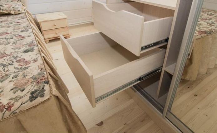 drawers in the closet