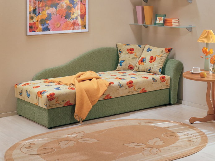 single ottoman in the interior