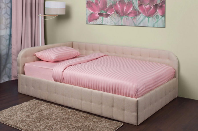 daybed with leather upholstery in the interior