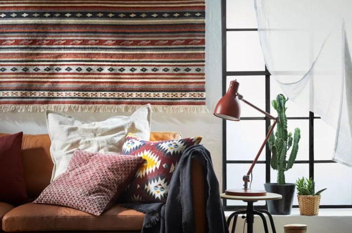 carpet on the wall in a modern interior