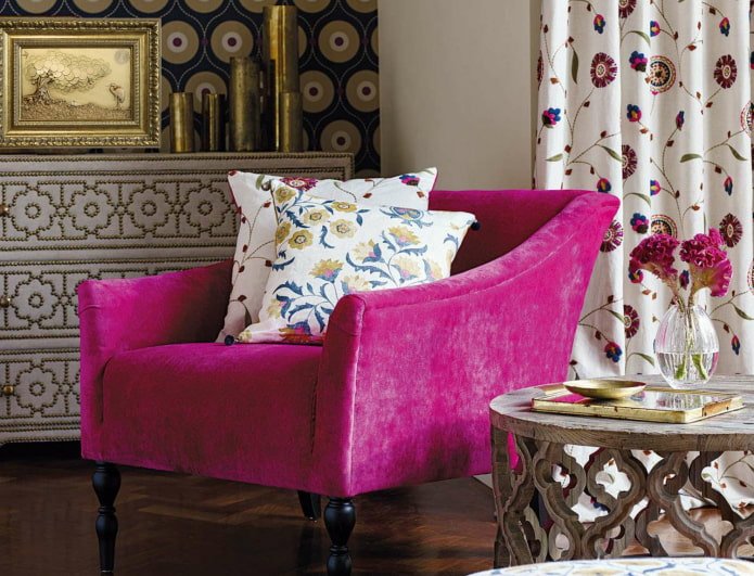 pillows in the living room interior