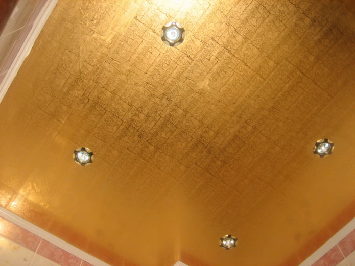 stretched fabric in gold