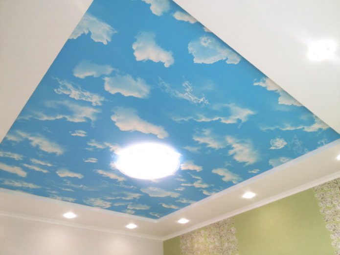 stretched canvas with sky and clouds