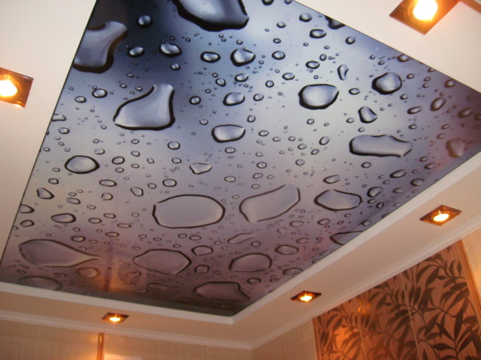 textured stretch ceiling with imitation water