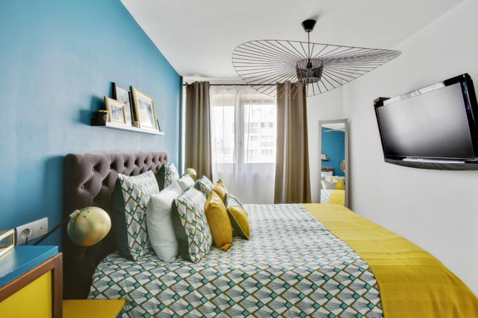 TV in the interior of a small bedrooms