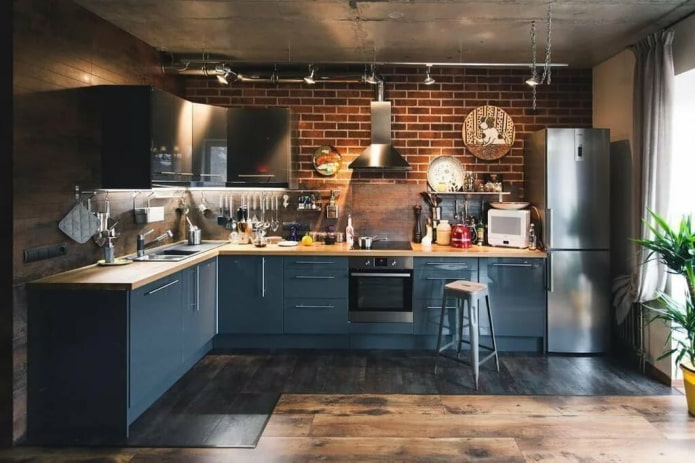 Dark Blue Kitchen Set