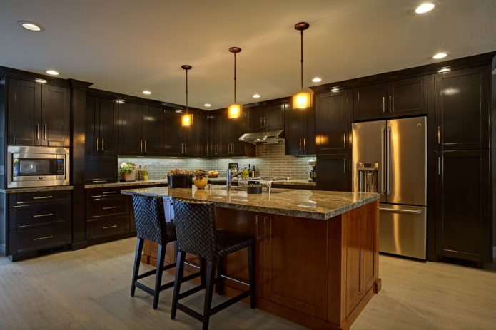 Lighting for a black kitchen