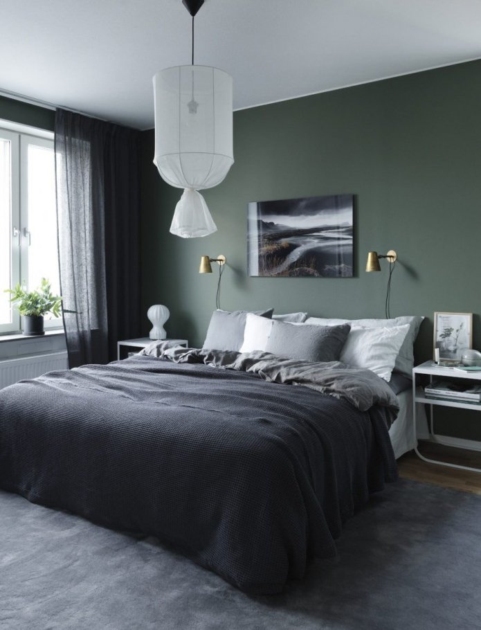 green walls in the apartment