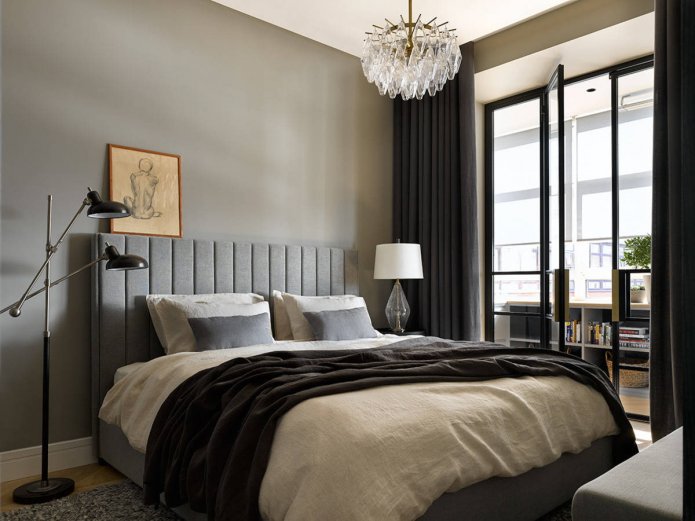 gray bed