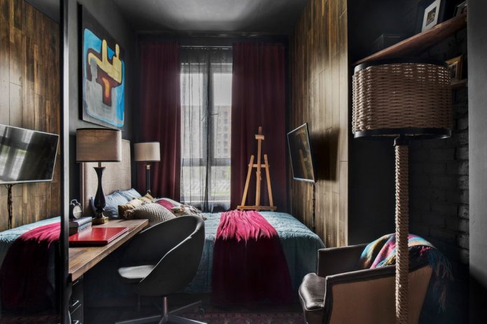 dark colored room
