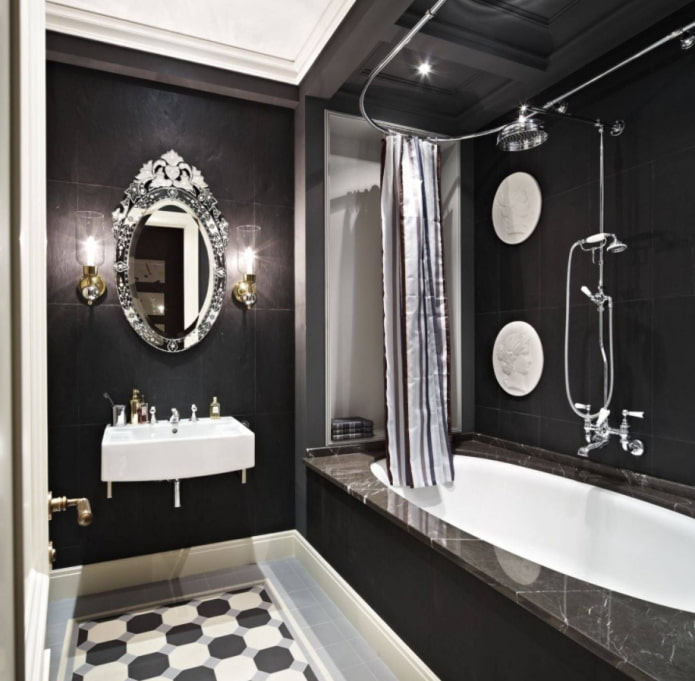 black bathroom