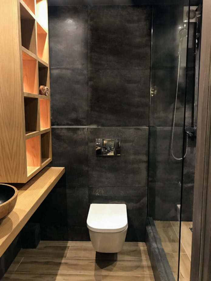 wooden furniture in the bathroom
