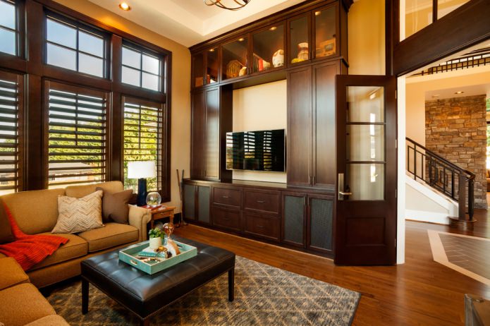 brown furniture and brown door