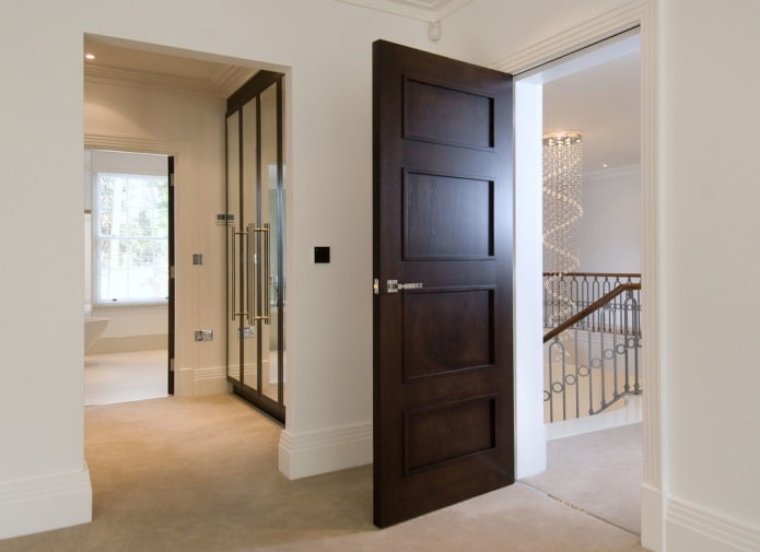 beige floor and dark door