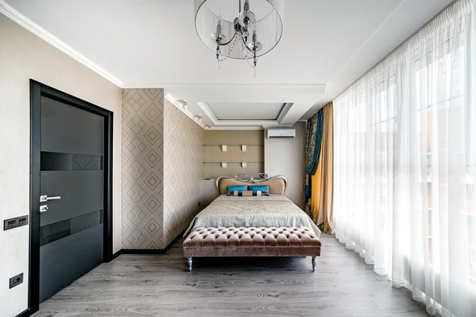 black baseboard and black door