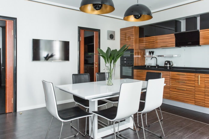 dark tiles in the kitchen