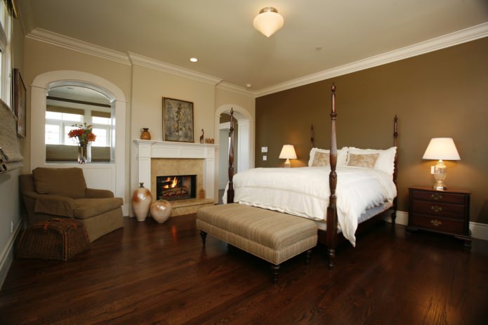 dark floor in the bedroom