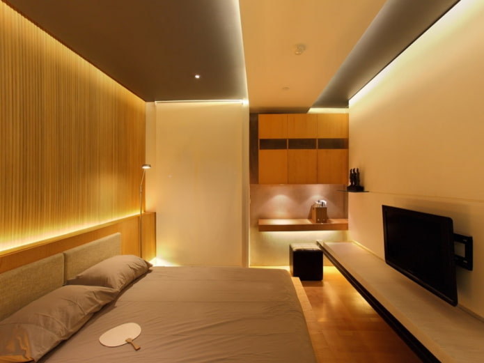 warm light in the bedroom