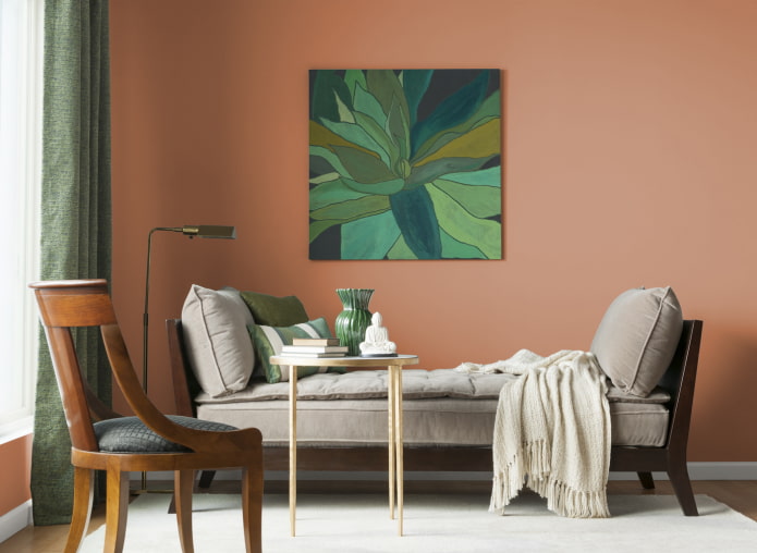 combination of terracotta with green