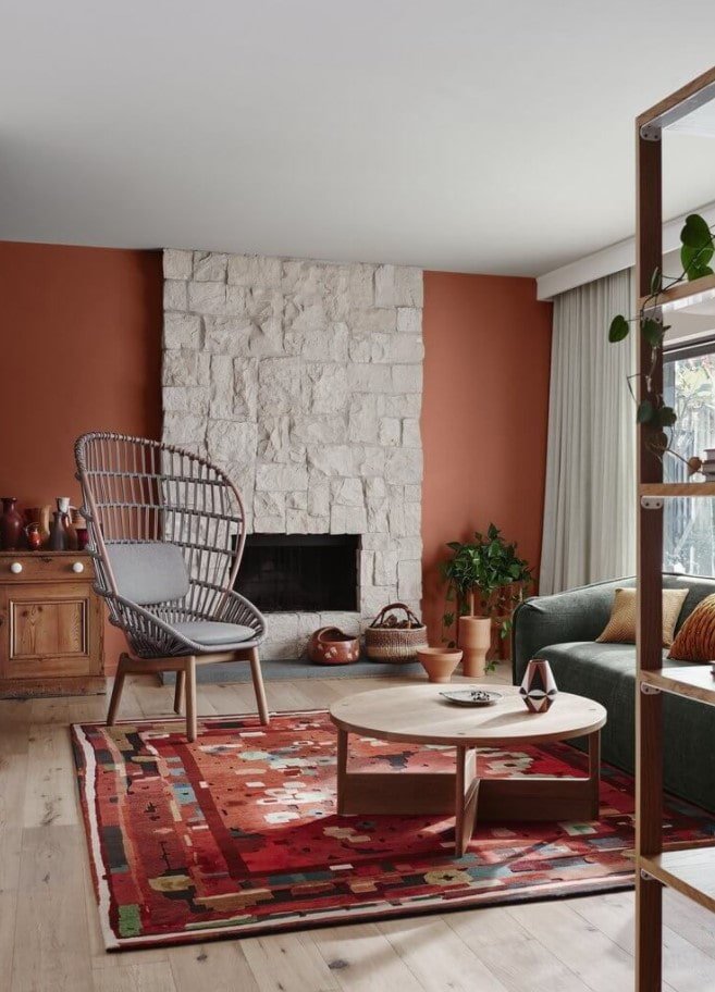muted terracotta in the interior