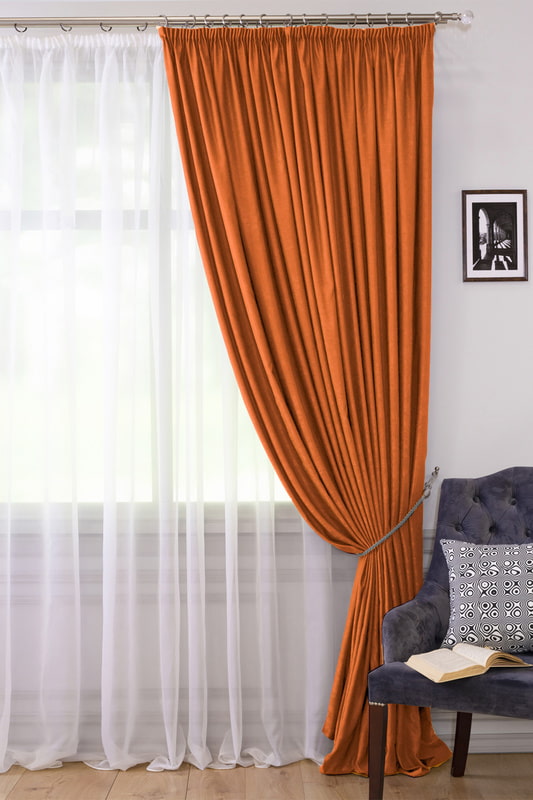 orange curtain