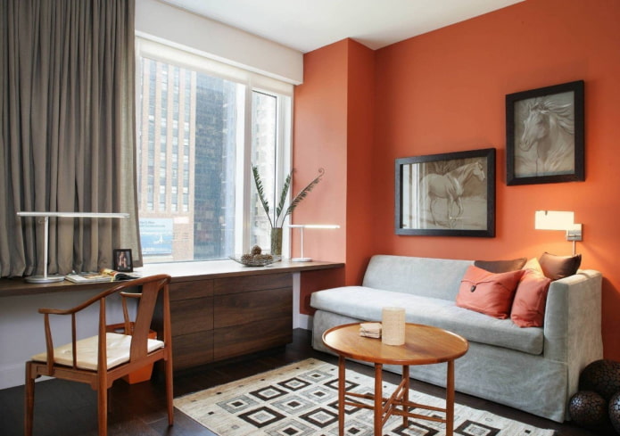 accent wall in the living room
