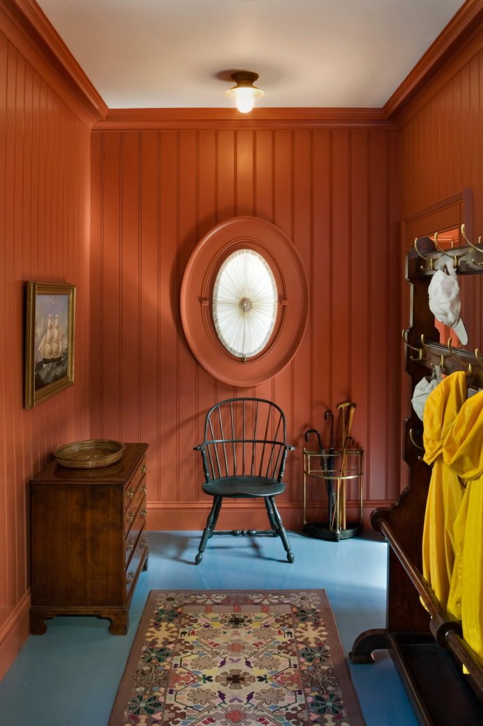 dark orange hallway