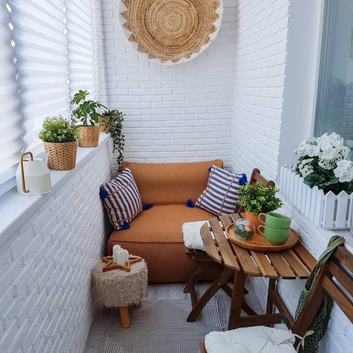 terracotta furniture on the balcony