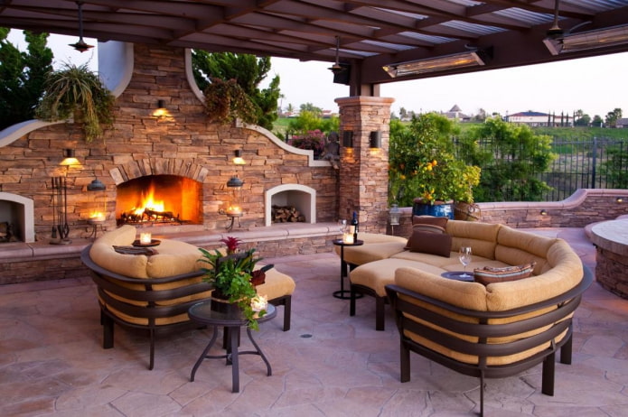 beautiful terrace with barbecue