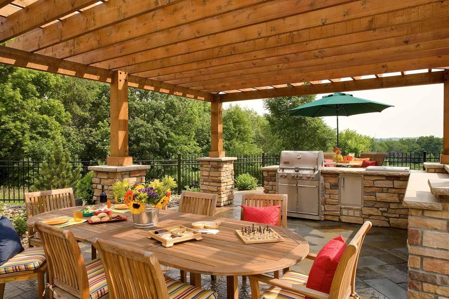 summer kitchen on the terrace with grill
