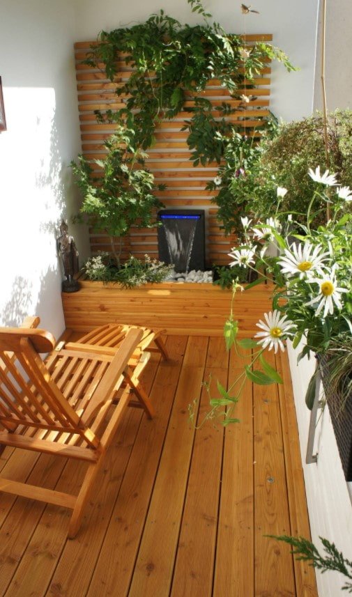 decking on the balcony floor