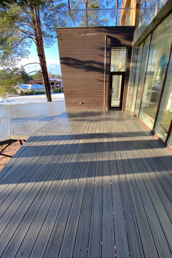 terrace made of gray boards