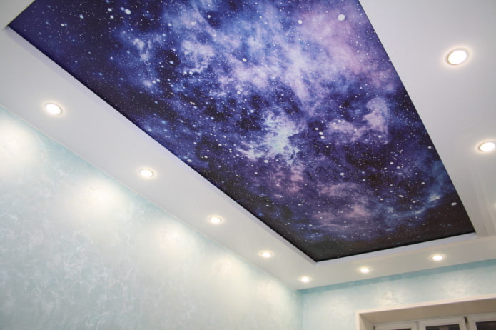 stretch ceiling with photo printing