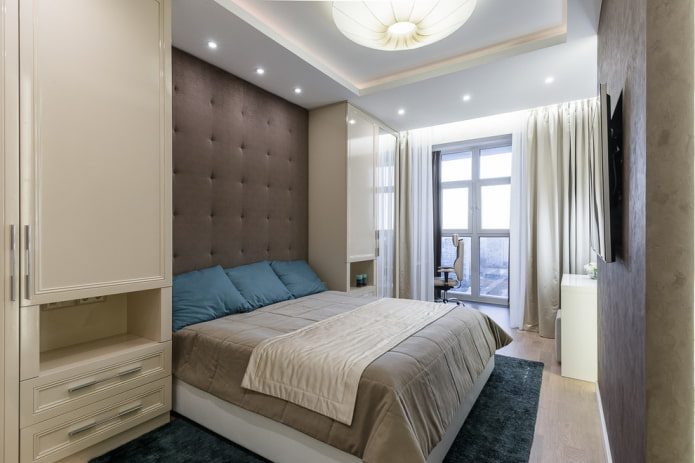 spot lighting in the bedroom interior