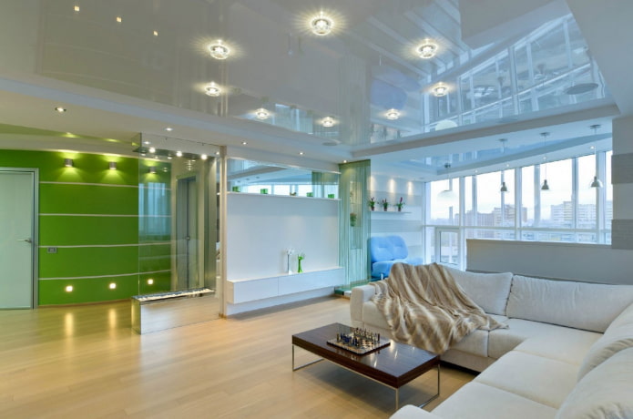 location of spot lighting in the interior