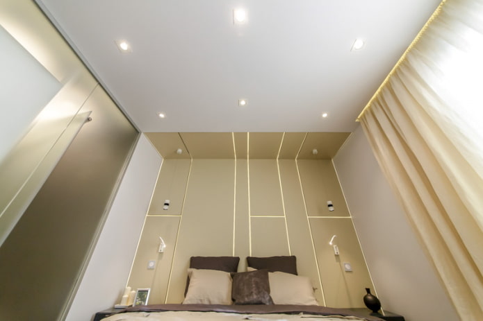 built-in lights in the bedroom
