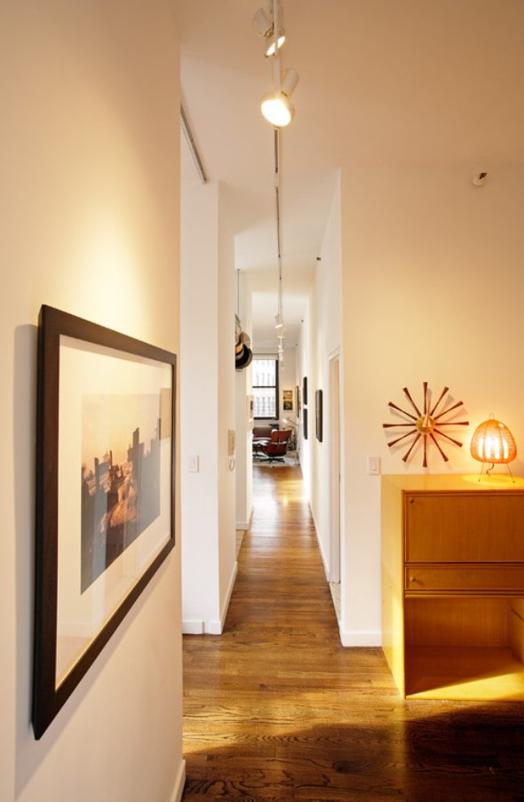 lighting in an elongated corridor