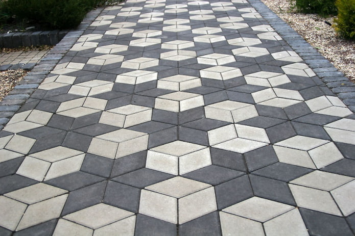 diamond-shaped paving slab