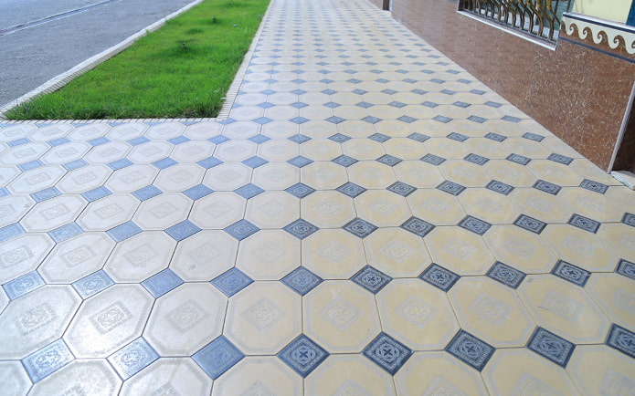 octagon-shaped pavement tile