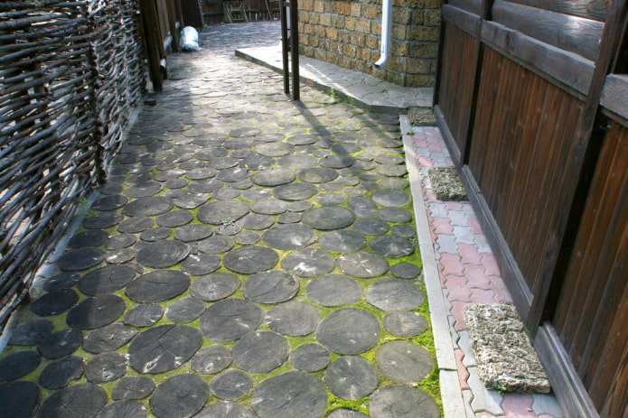 pavement tile with wood texture