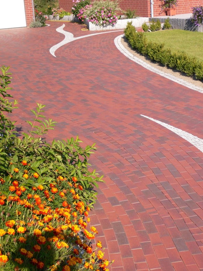 red paving slab