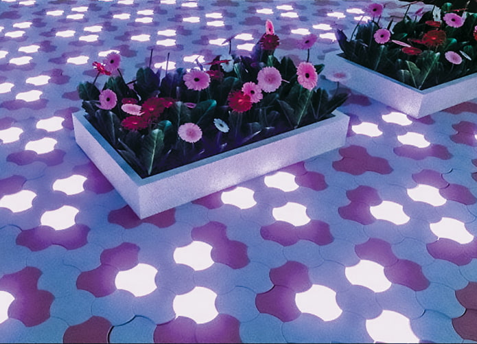 design of street tiles for sidewalk